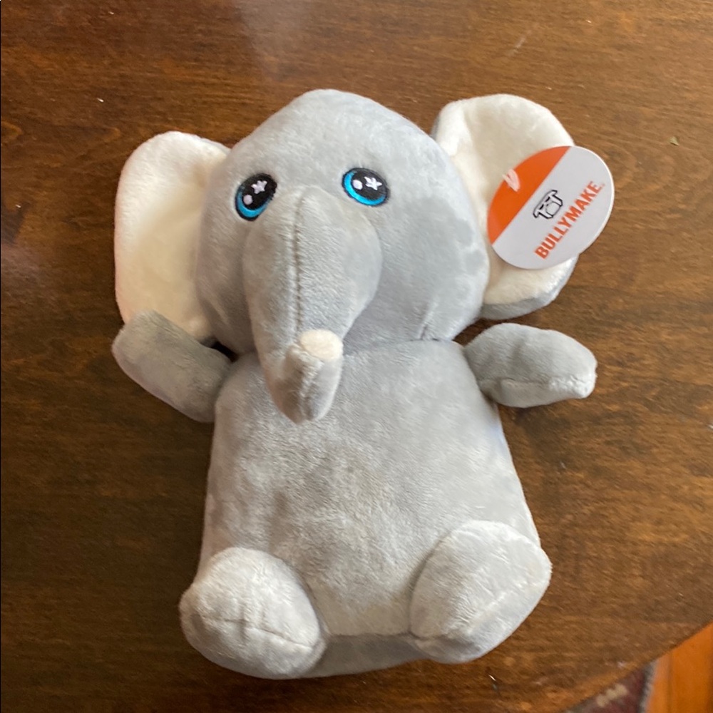Gray Elephant Plush Squeaky Dog Toy